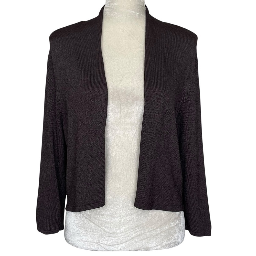 Eileen Fisher Open Front Cardigan Women's Sweater Size S Viscose 3/4 Sleeves